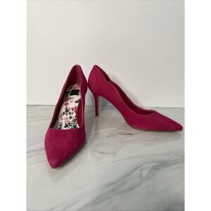 White House Black Market Lana Pink Thrill Suede Pumps Size 7.5 – 3" Heel